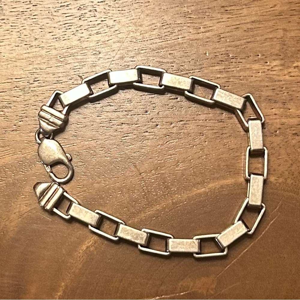 Mens Sterling Silver Chain Link Bracelet